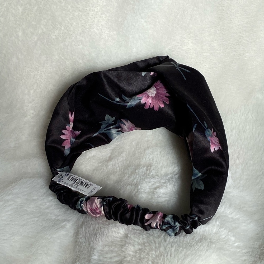 Top Knot Floral Headband DARK Navy